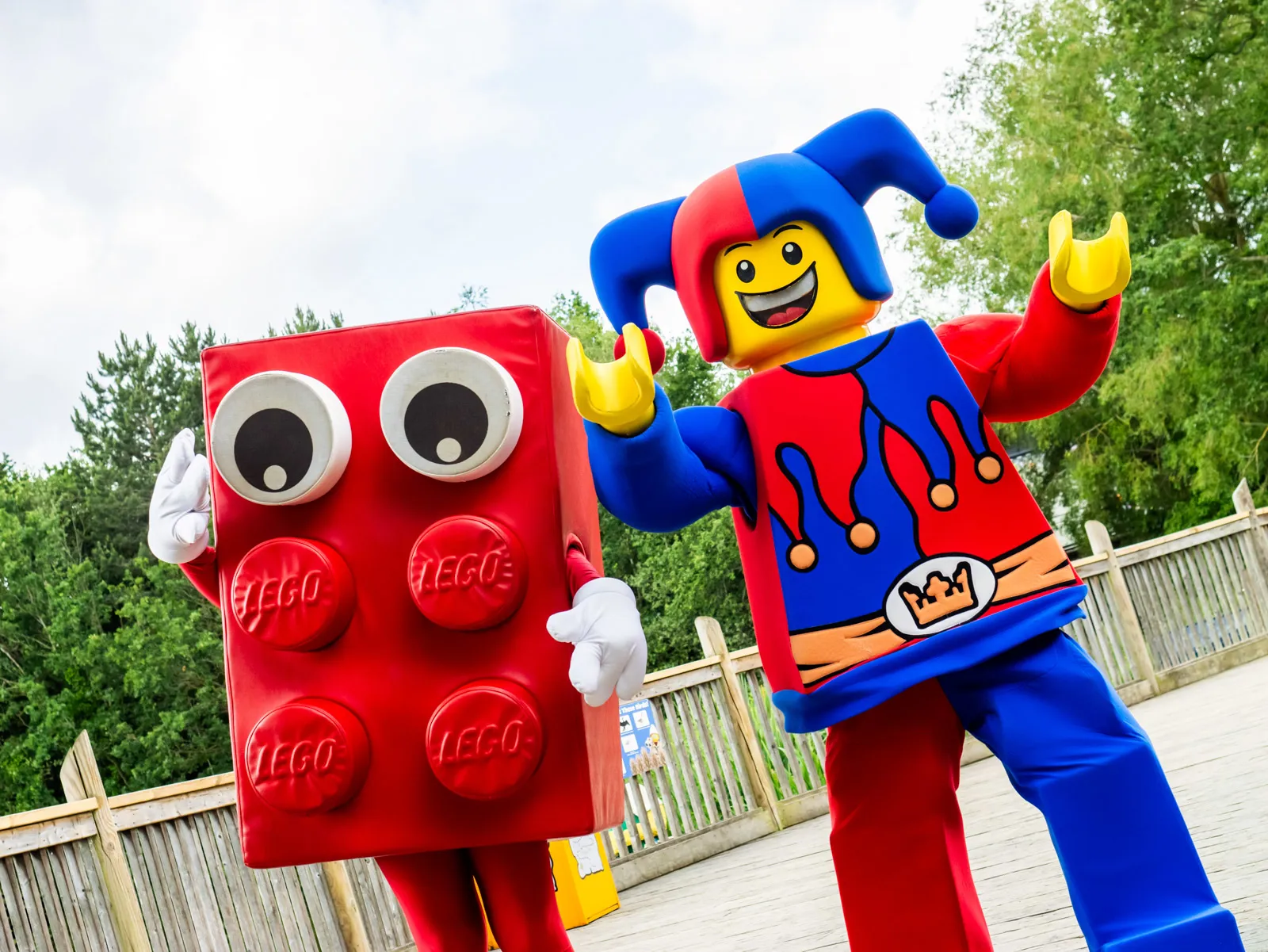 Legoland Windsor Castle Hotel Jester and Lego Brick Characters